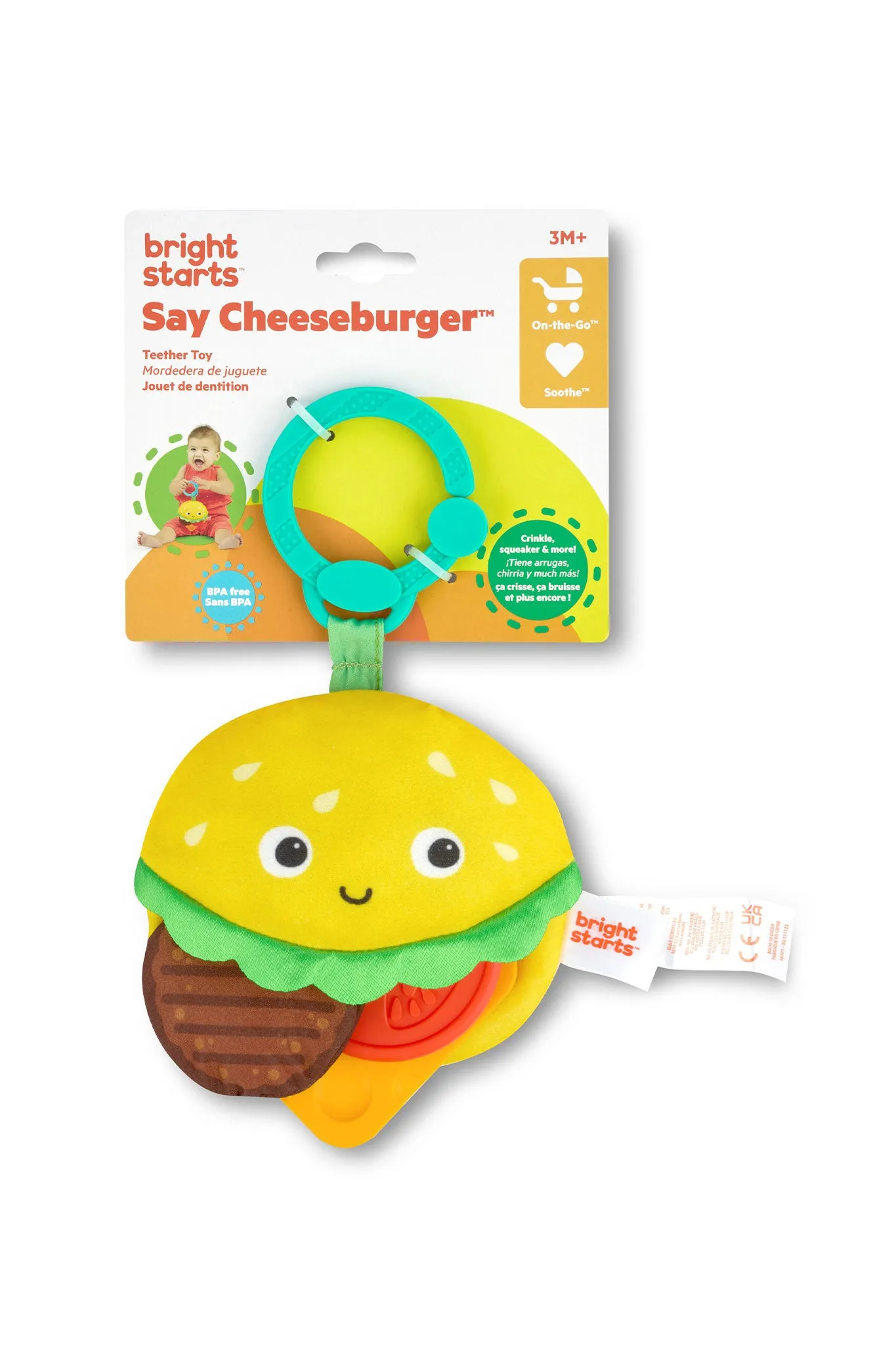 Bright Starts Say Cheeseburger Teether Toy